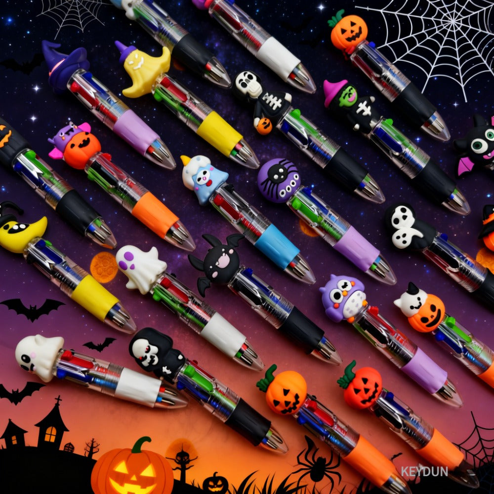 14pcs random color halloween cartoon mini 4 in 1 pens ideal