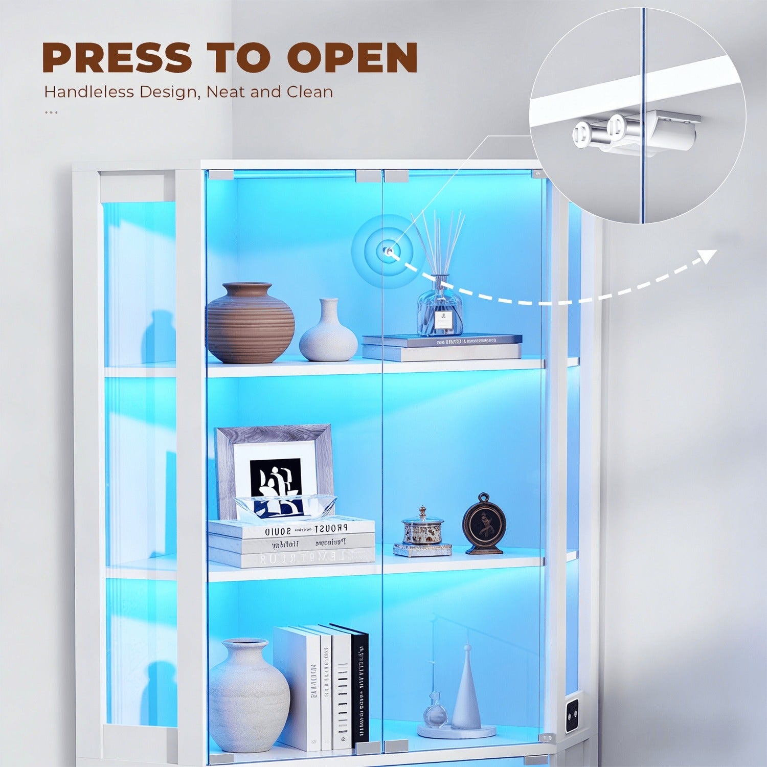 1pc corner glass display cabinet   showcase
