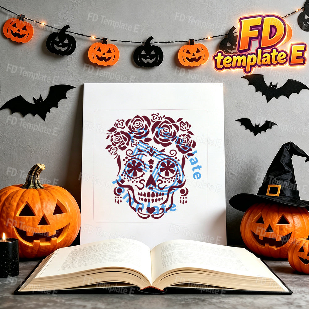 1pc reusable   skull template dia de los muertos
