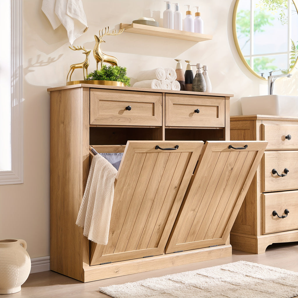 single double tilt trash cabinet drawer hidden wooden