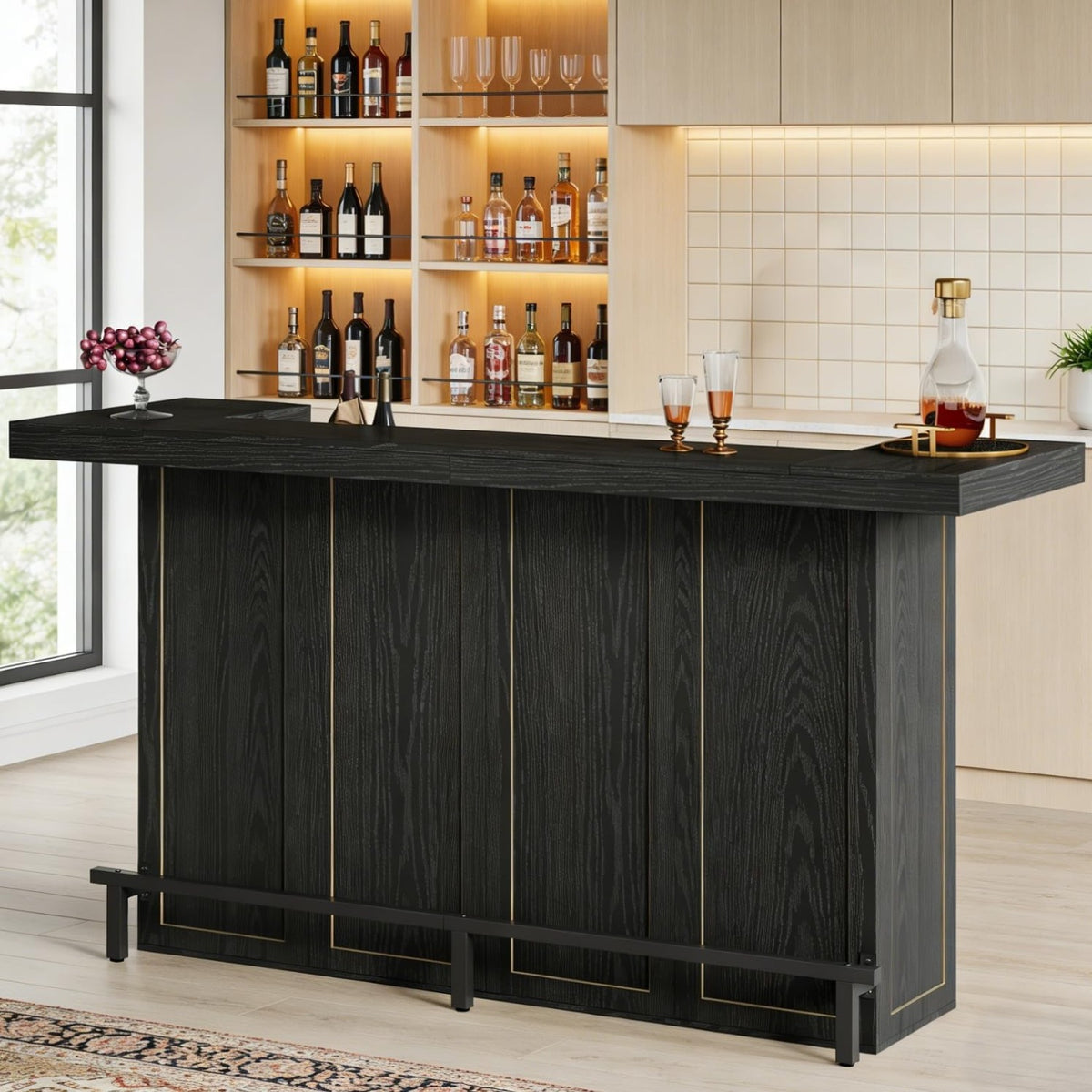 70   large bar table 4 tier storage home bar wine