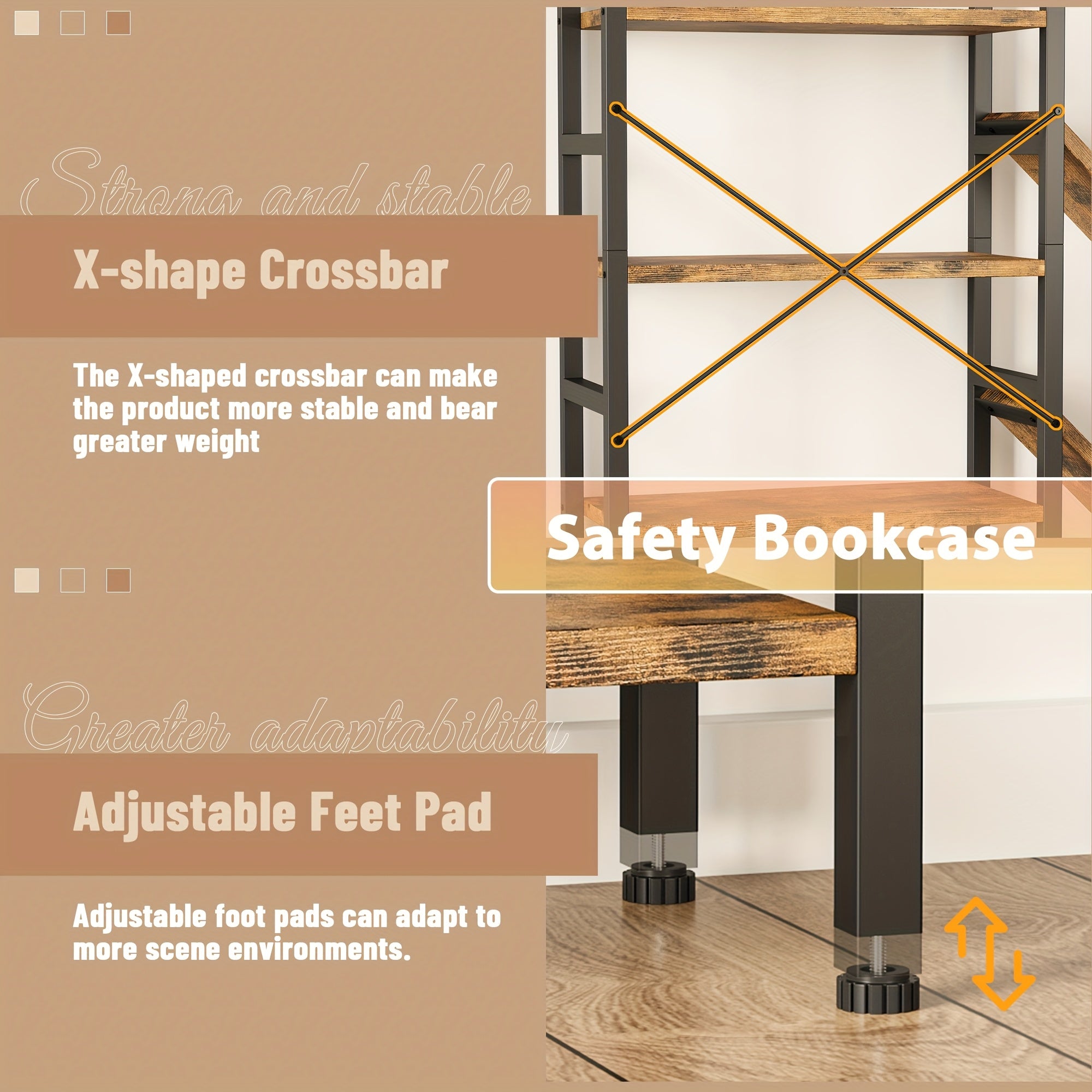 a   wooden bookcase measuring 70 9 x 70 featuring 5