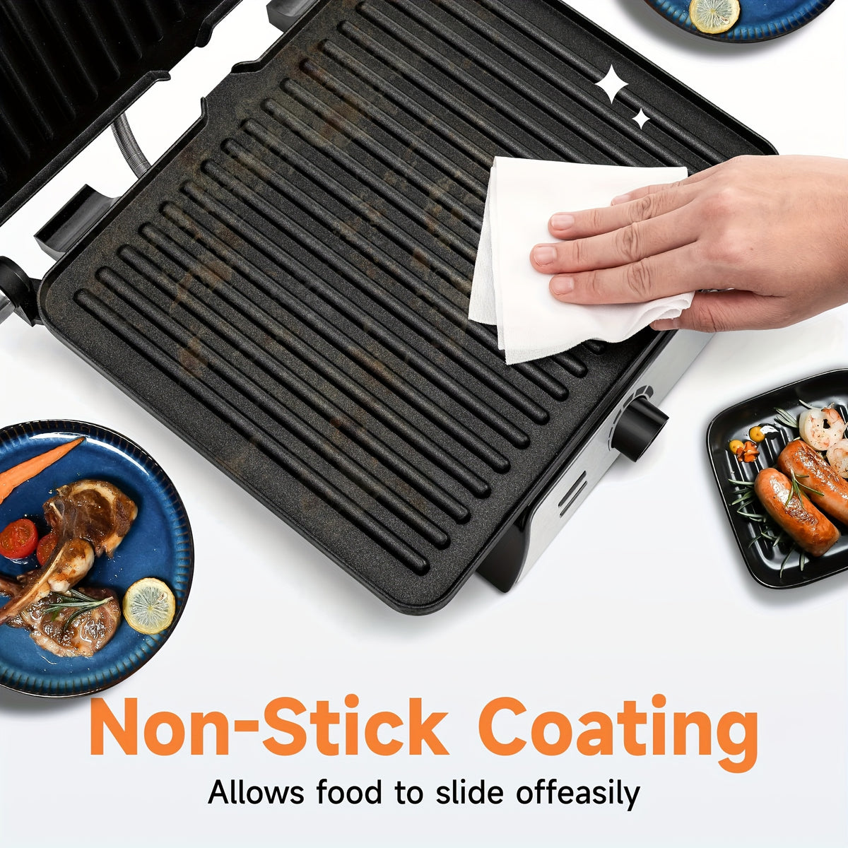 3 in 1 electric indoor grill   non stick cooking