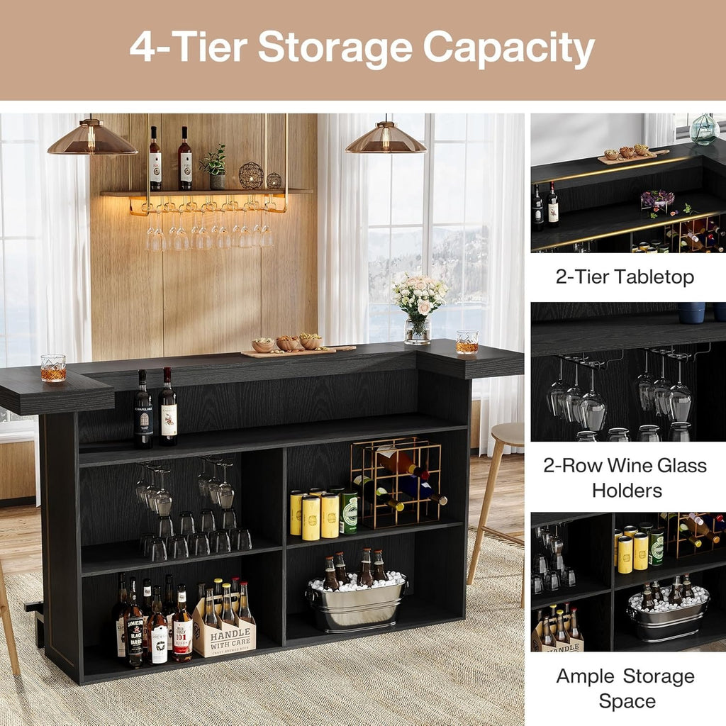 70   large bar table 4 tier storage home bar wine