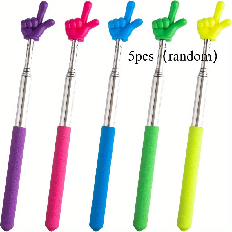 5pcs random color retractable teacher pointer ergonomic grip