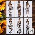 6 elegant female themed oil painting templates 5 9x11 8 inch