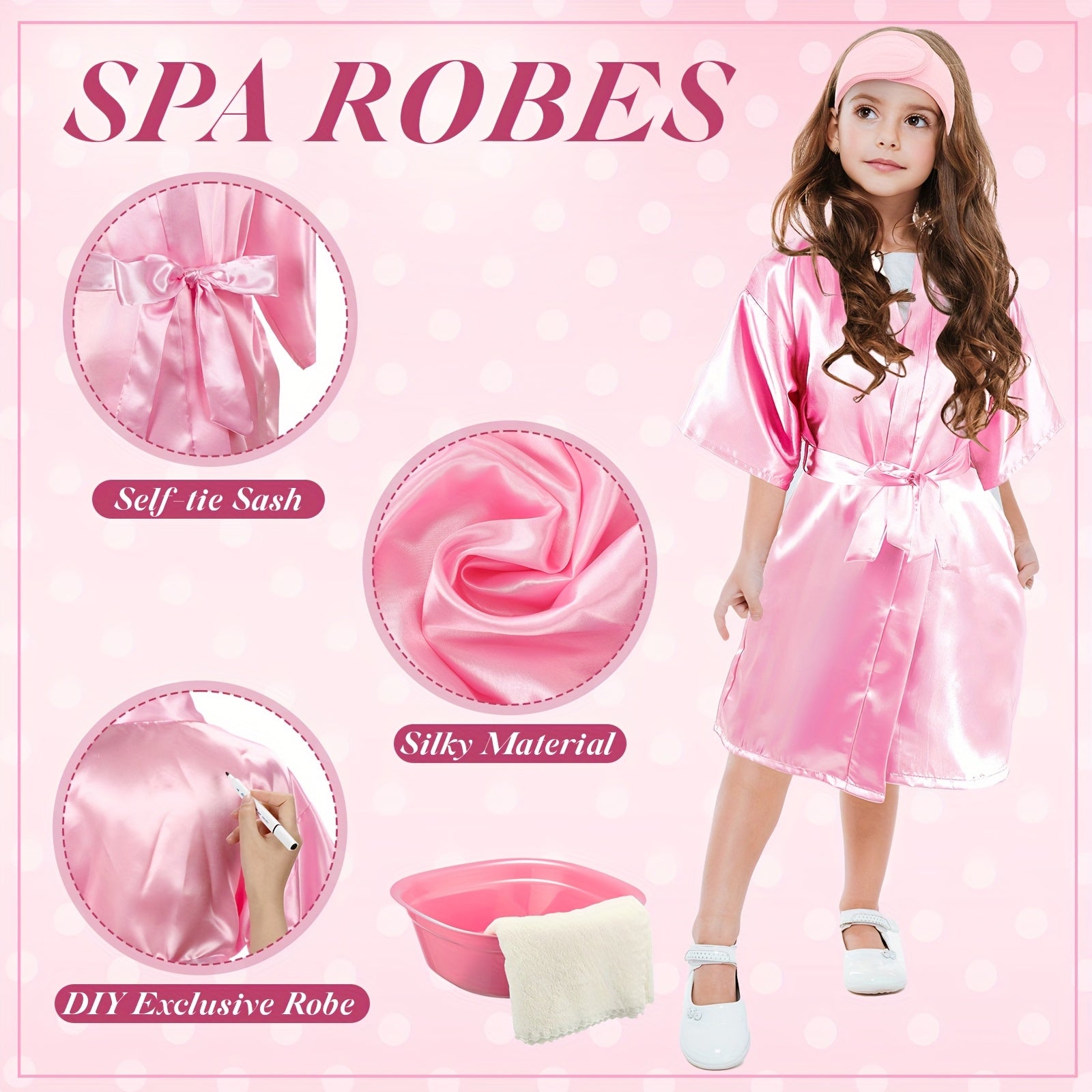 24pcs spa party supplies   6 spa party robes 6