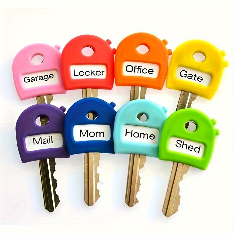 16pcs random color 8 keychains 8 cards labeled keychains