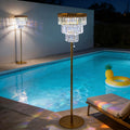 solar outdoor floor lamp 4ft crystal   waterproof