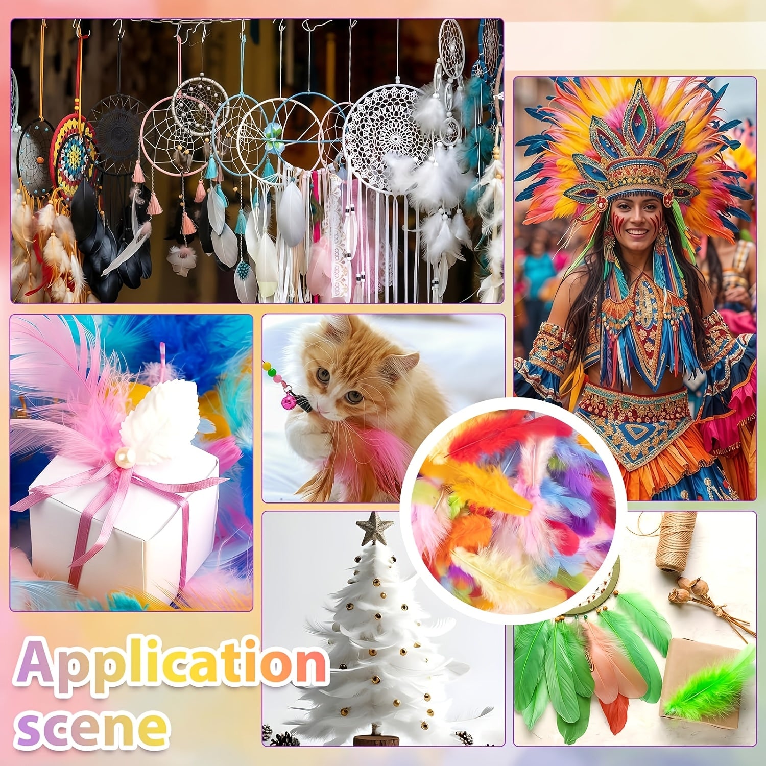297pcs colorful artificial feathers suitable diy crafts