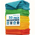 50pcs random color microfiber cleaning cloths quick drying