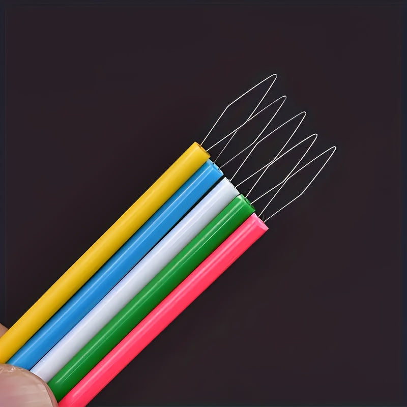 12pcs set colored plastic threaders cylindrical threader kit