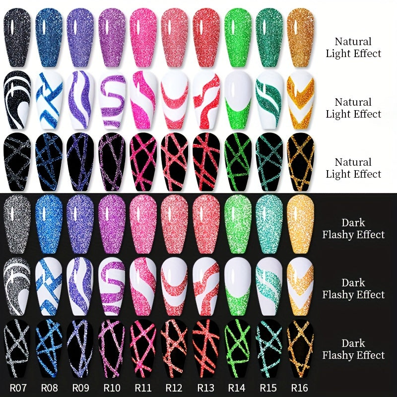 9pcs set reflective   gel nail polish