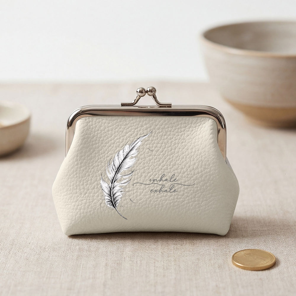 wallets feather     coin purse vintage