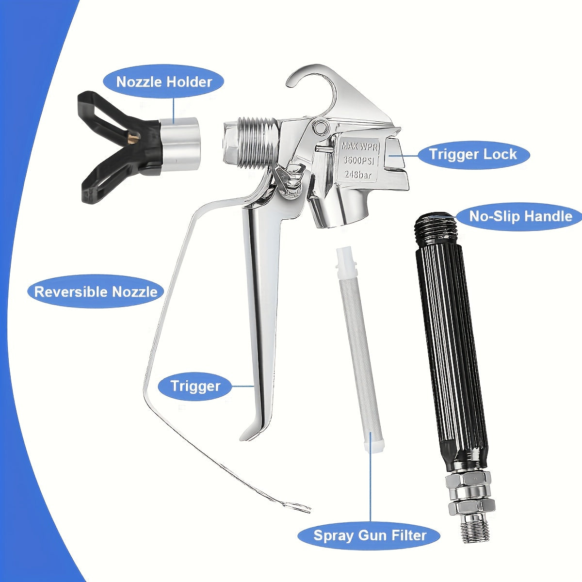 17 in 1 airless spray gun accessory kit sprayer main unit