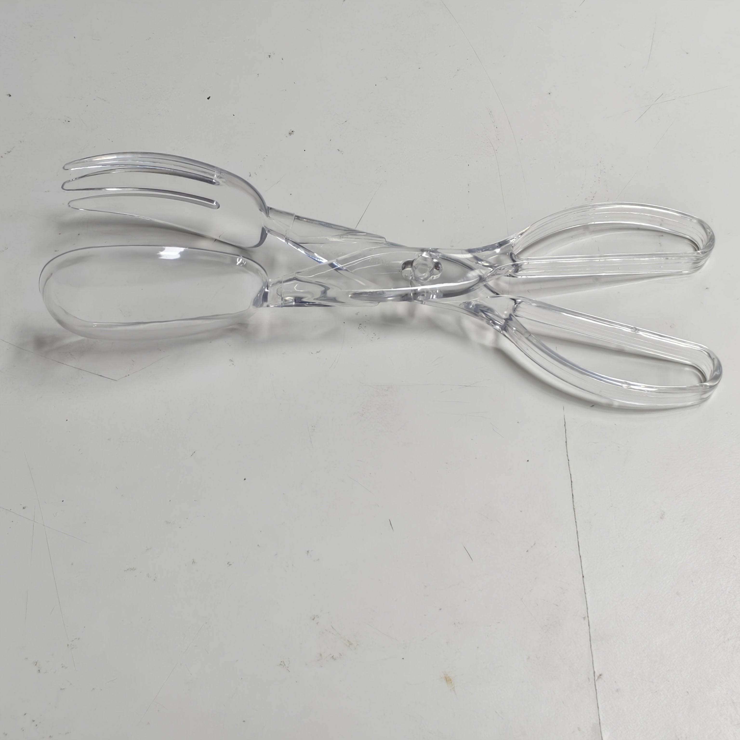 1 pair transparent plastic salad scissors reusable