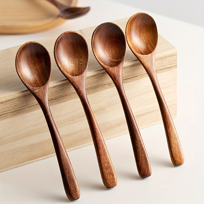 2pcs wooden spoons suitable stirring eating japanese wooden