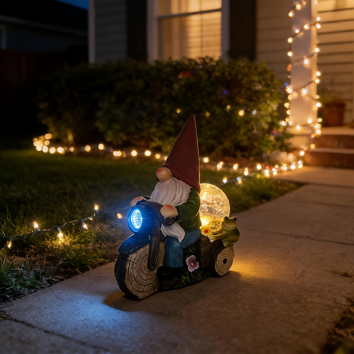 outdoor garden gnome statue light outdoor garden