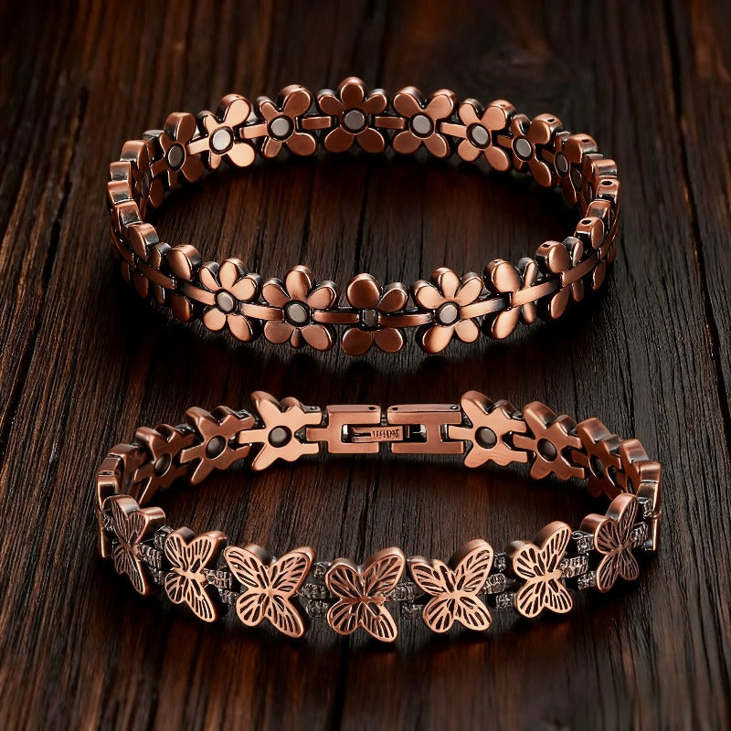 two stylish copper bracelets ladies featuring a