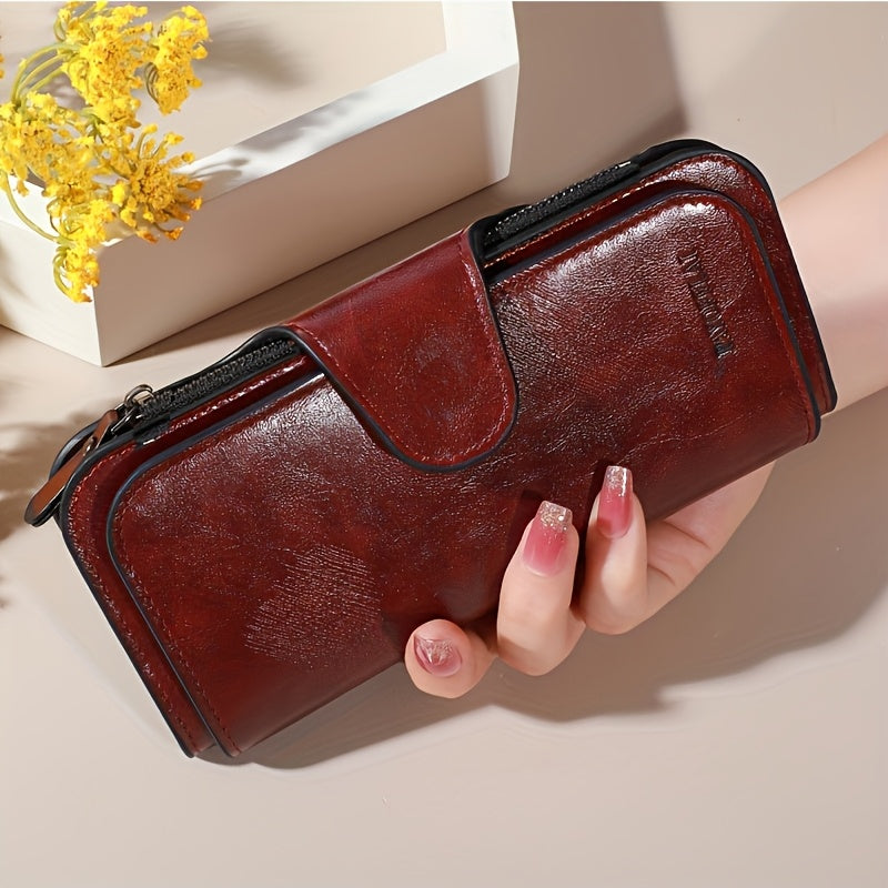 vintage wallet multiple zippered compartments credit card