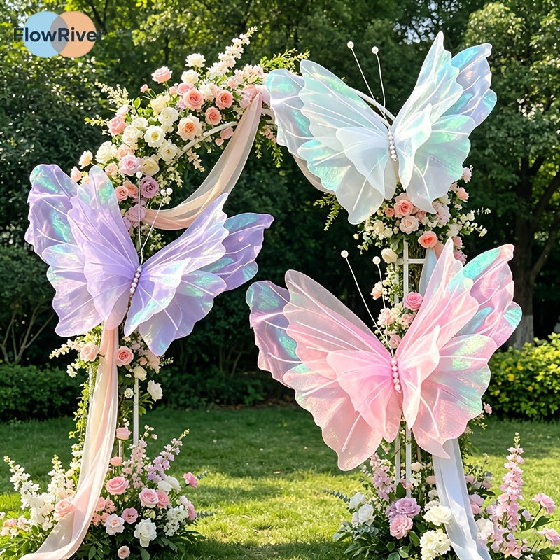 3pcs hangable wedding decorations tinsel gauze artificial