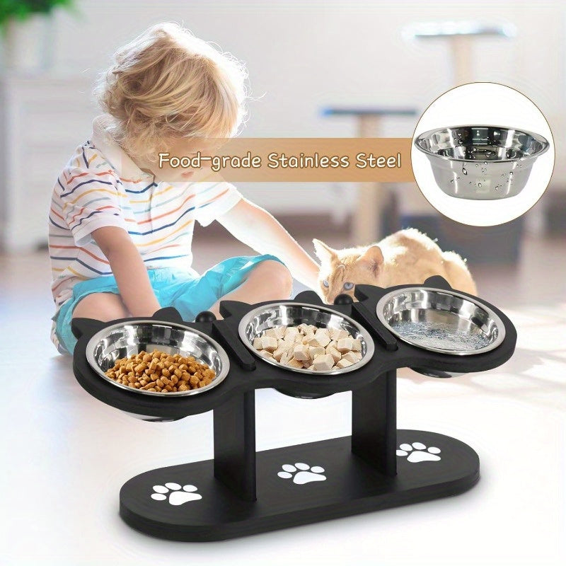 15 tilted stainless steel elevated cat bowls adjustable