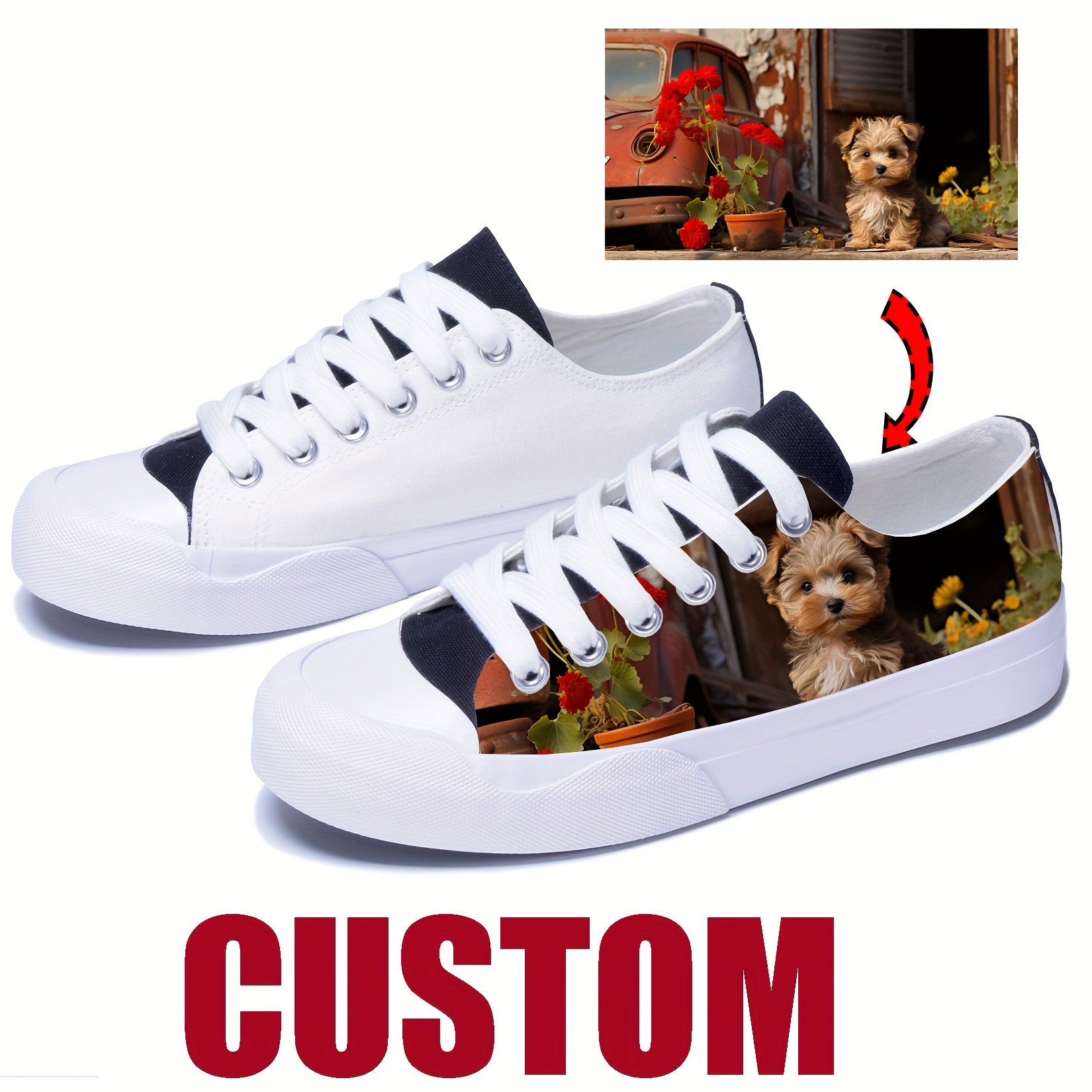 custom photo image text name white low top white high top