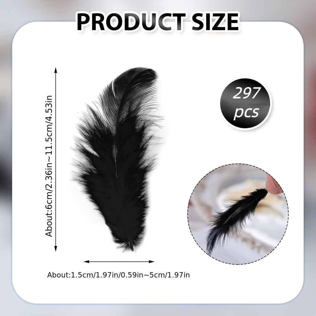 297pcs colorful artificial feathers suitable diy crafts