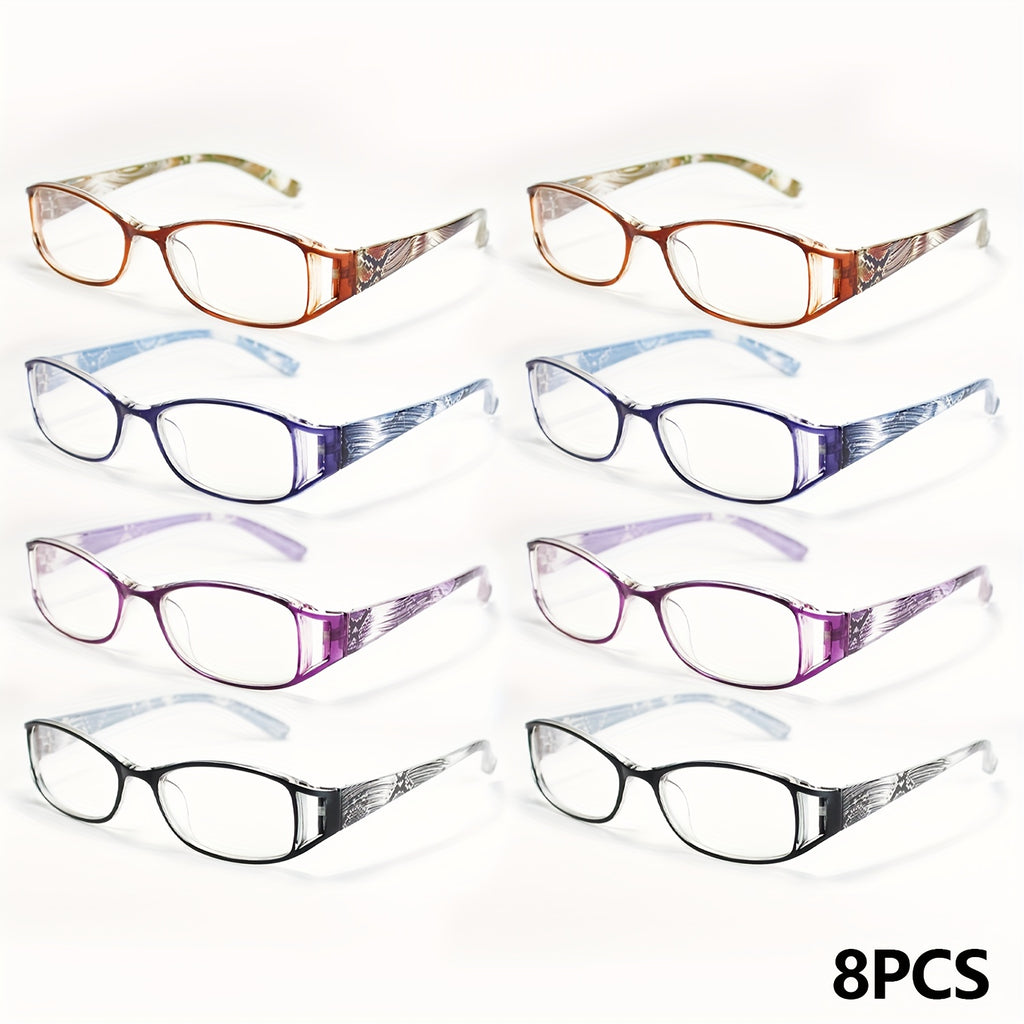 8pcs color striped reading glasses suitable men women