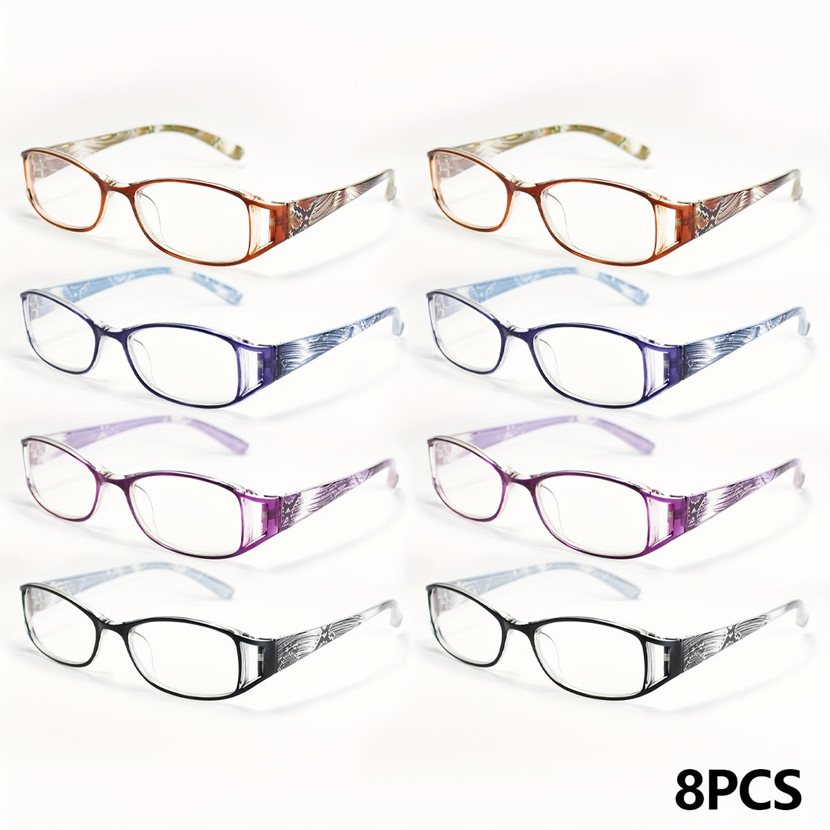 8pcs color striped reading glasses suitable men women