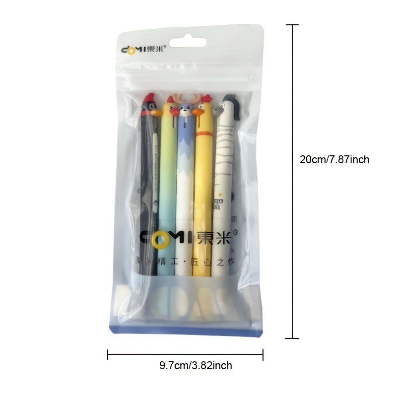 set 5   themed gel pens 0 5mm quick drying black ink