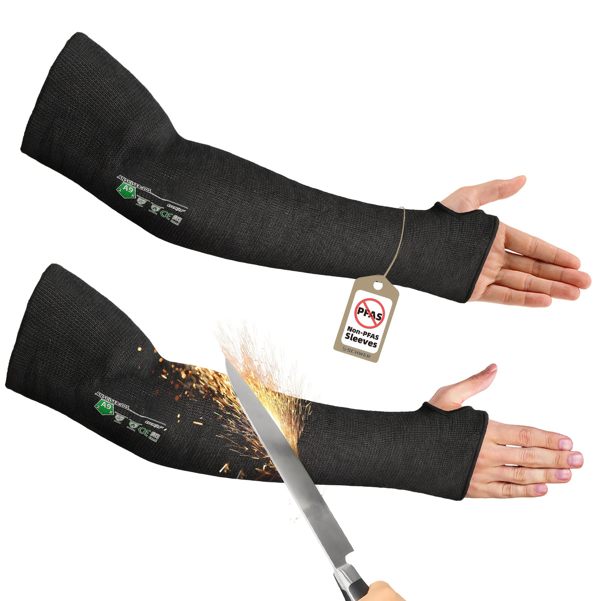 ansi a9 cut resistant arm sleeves 18  ply