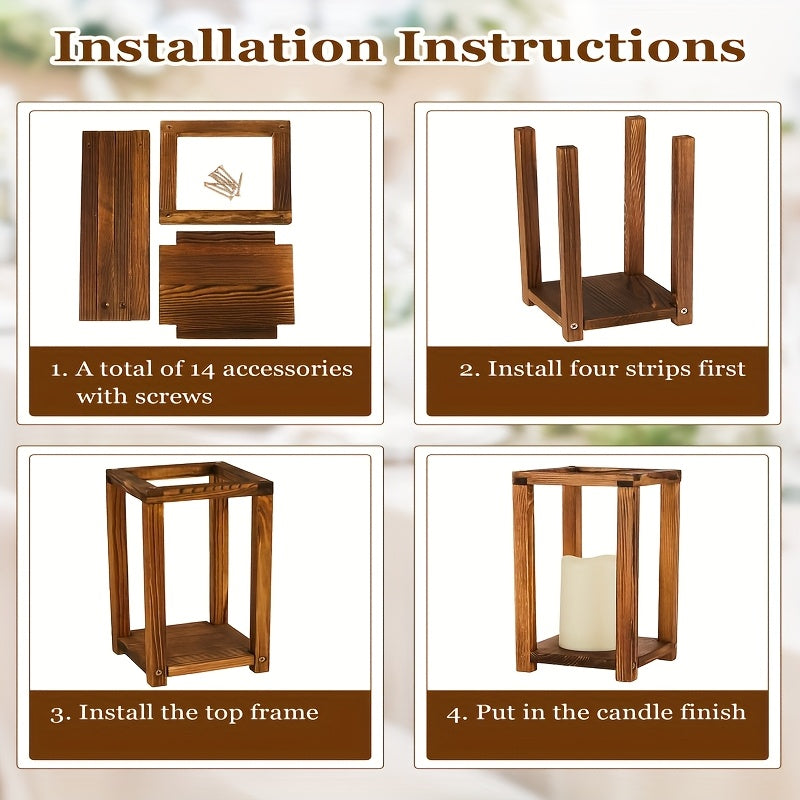 16pcs wooden candle lantern set   8 rustic wedding
