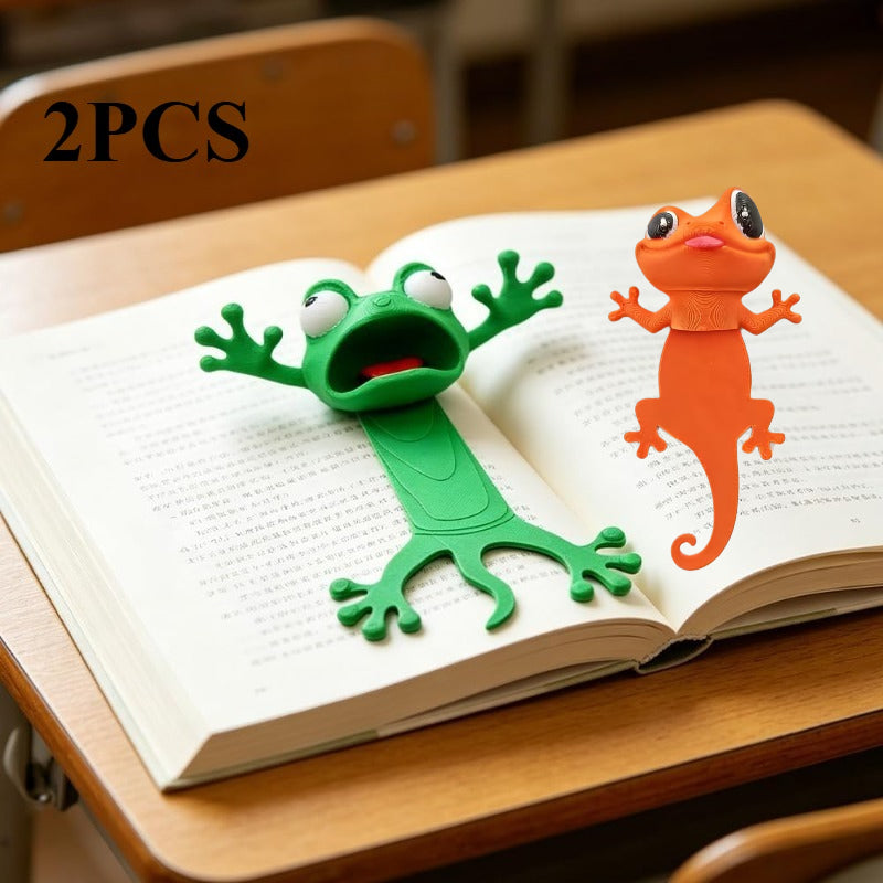 2pcs 3d cartoon frog   bookmark weird animal cute
