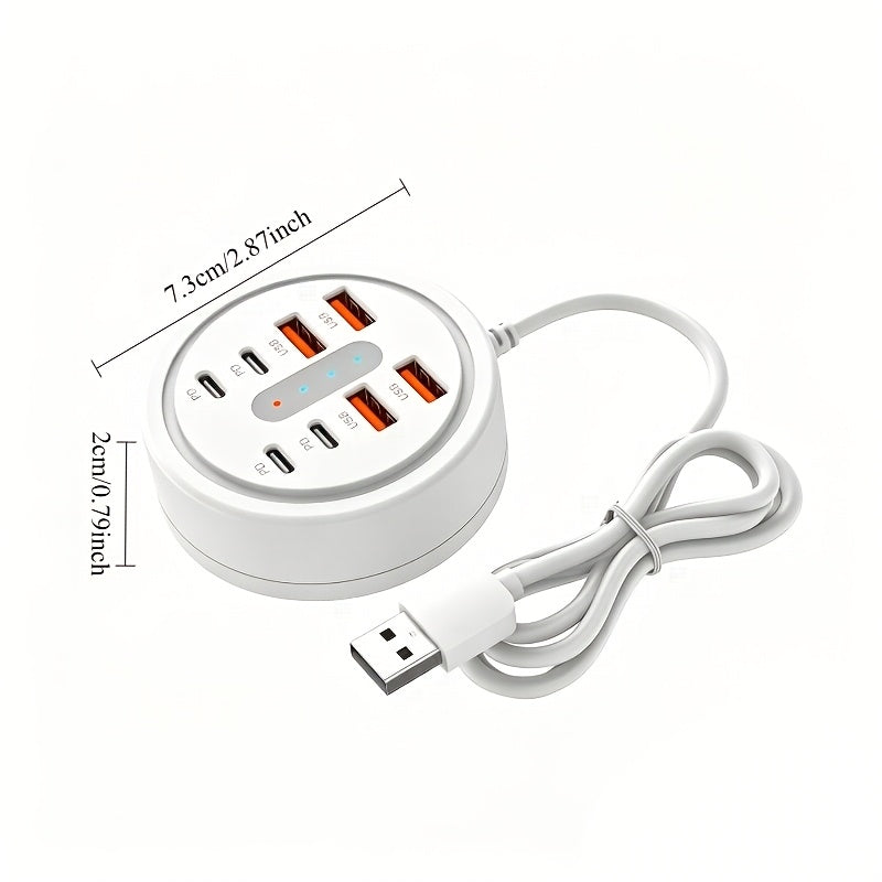 66w round usb c fast charging hub 8 in 1 model 4 type c pd 4
