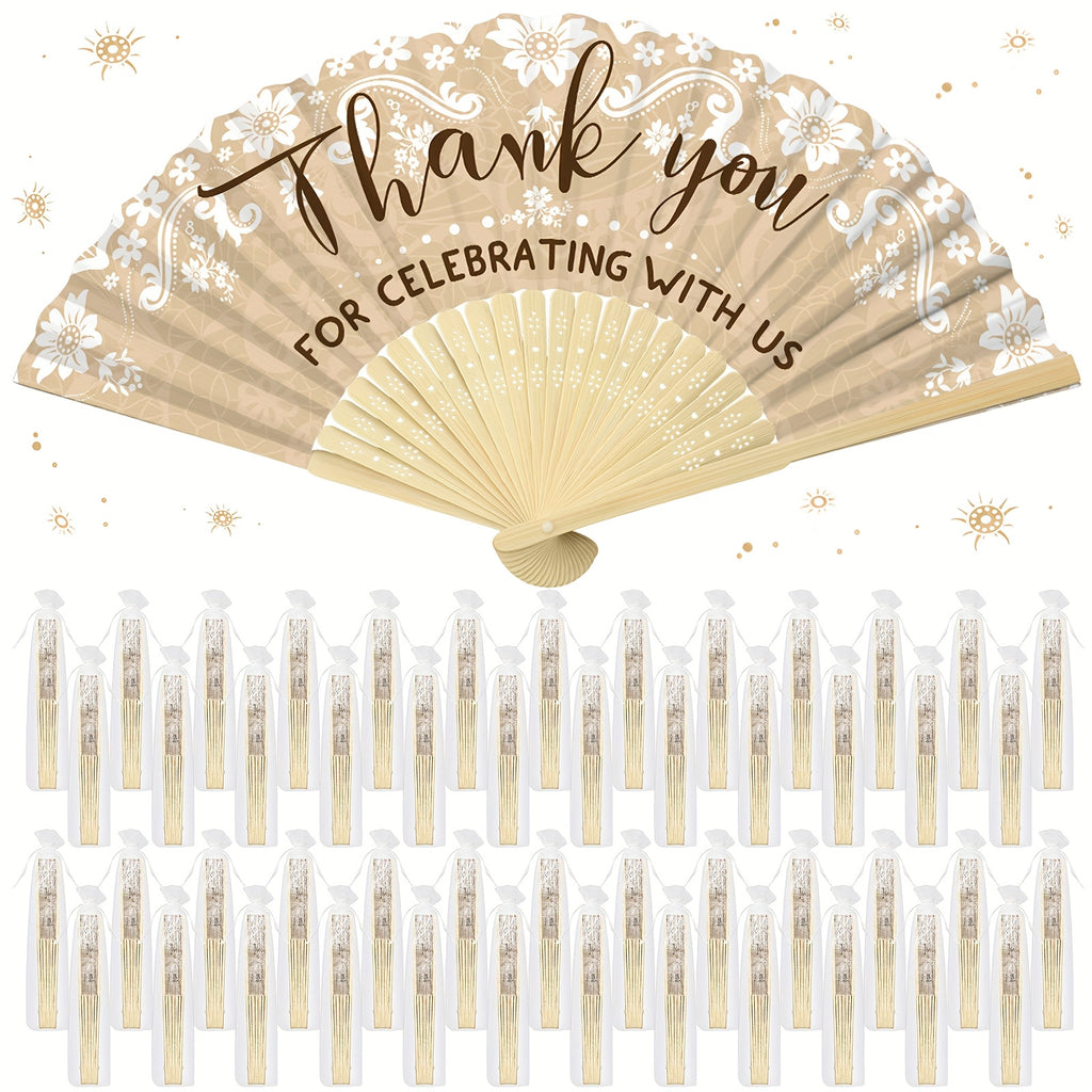 50pcs decorative folding fans wedding foldable hand fans