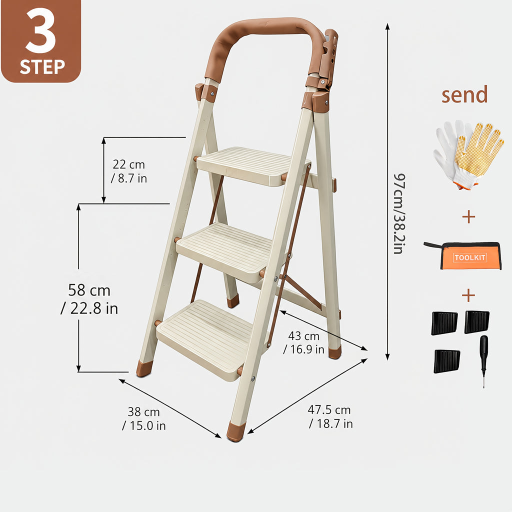 durable folding ladder 350 lbs capacity durable lightweight