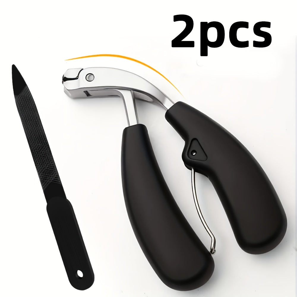 2pcs professional nail clippers stainless steel nail file