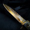 8 95 inch golden large full size pocket knife sharp