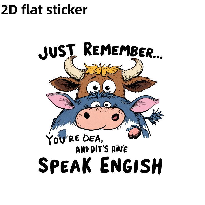 2d flat stickers fun cows exquisite car stickers advanced