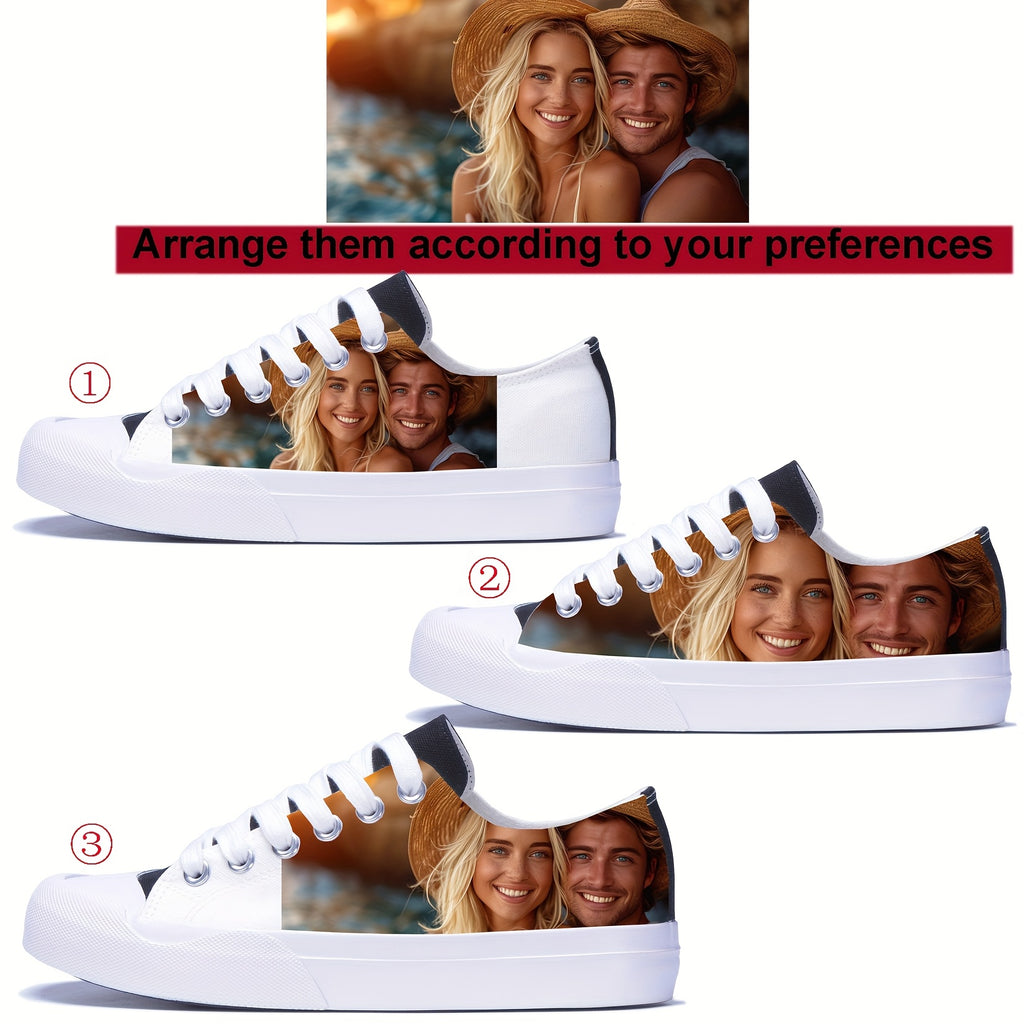 custom photo image text name white low top white high top