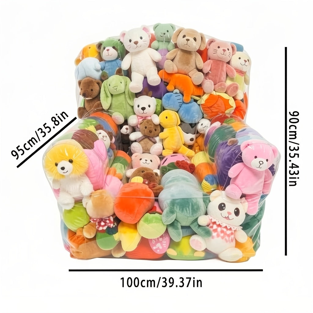 1pc large capacity transparent bean bag plush animal storage