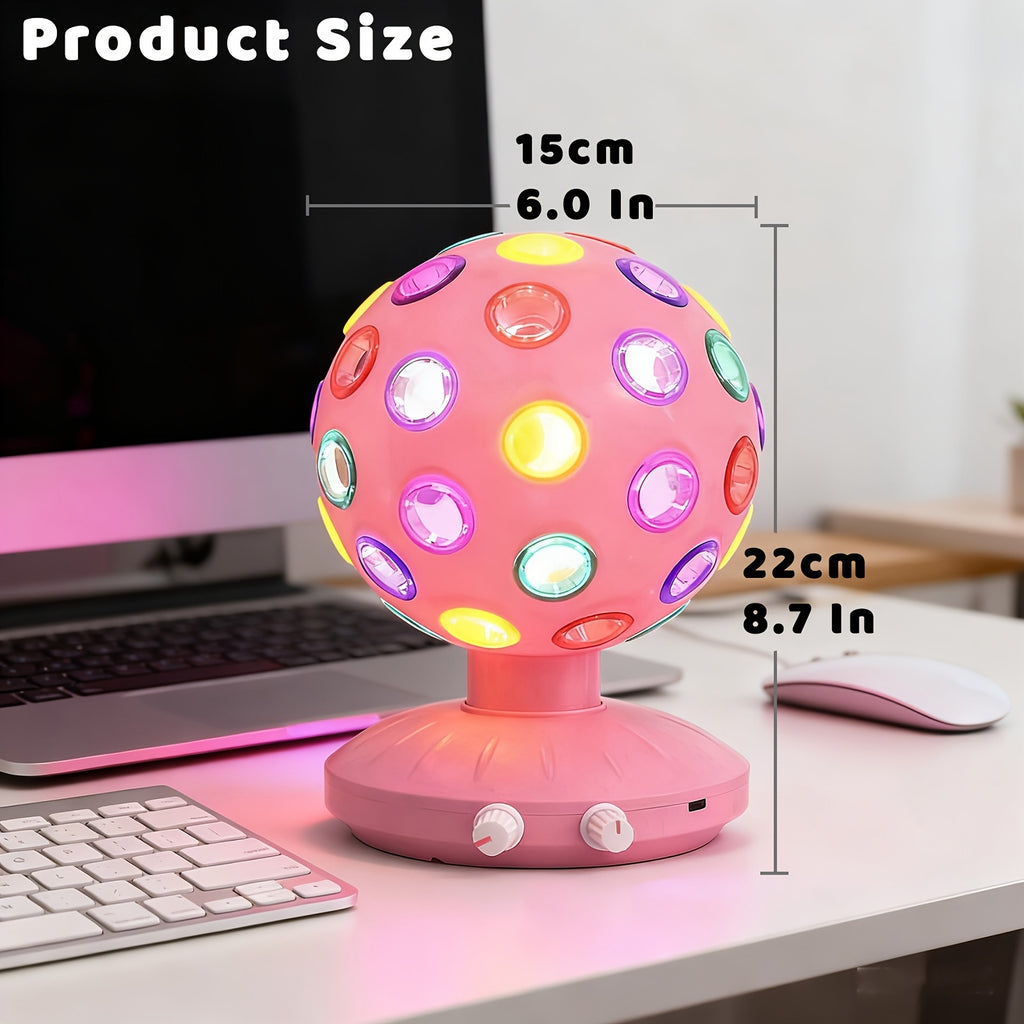 pink spinning disco ball ambient lighting 360 rotary speed