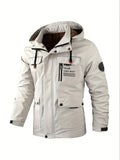 new mens multi pocket cargo jacket mens outdoor windbreaker