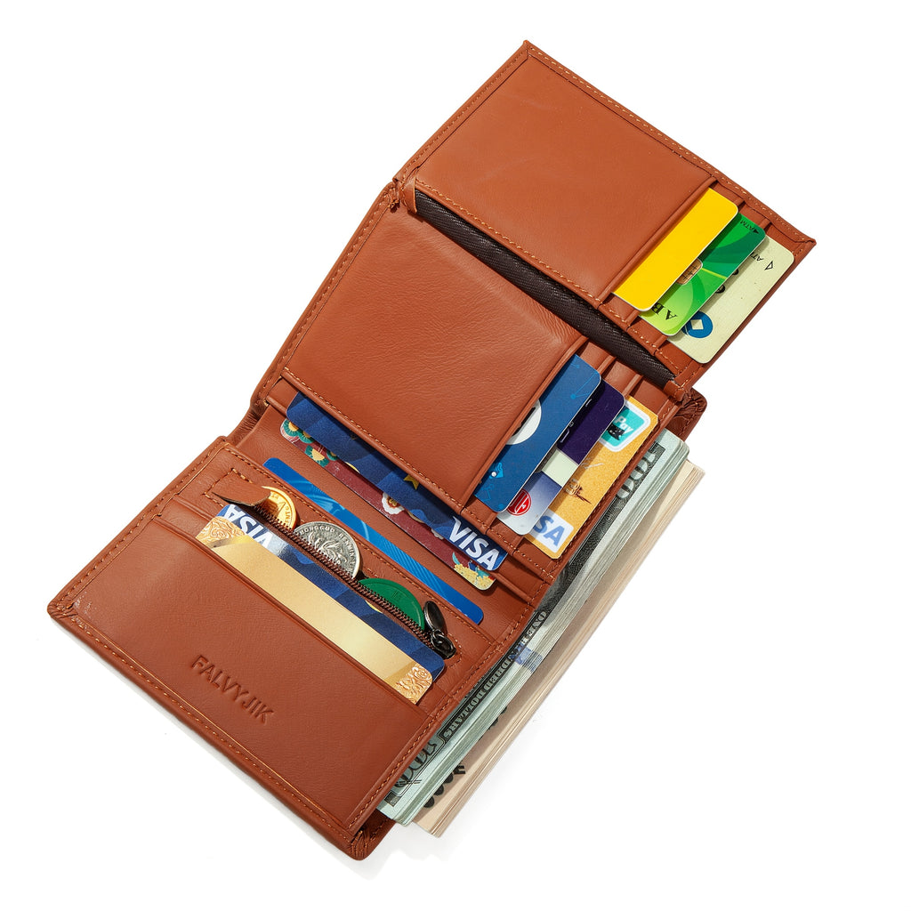 1pc genuine leather wallets men vintage thin vertical short