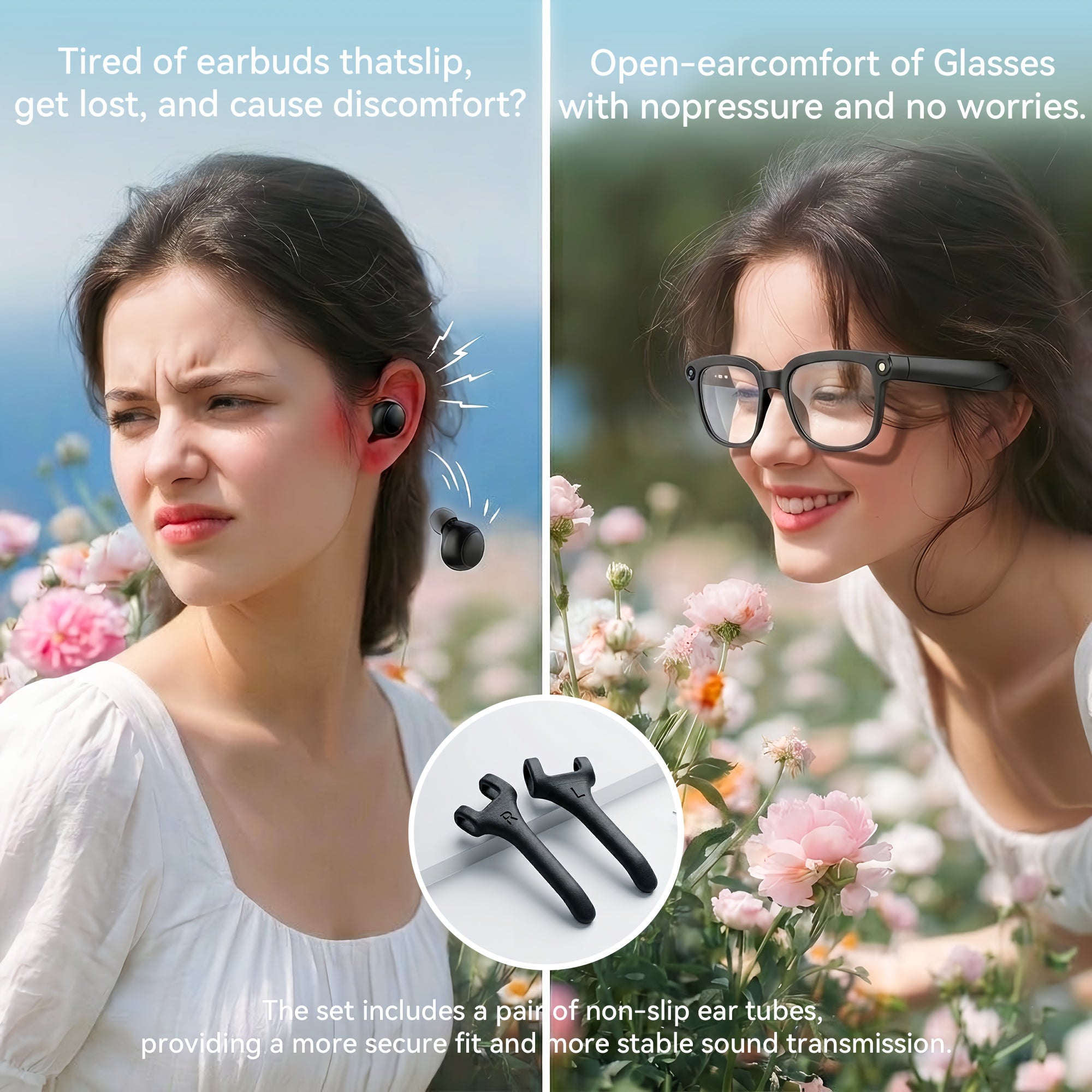 smart   8mp hd video recording glasses audio