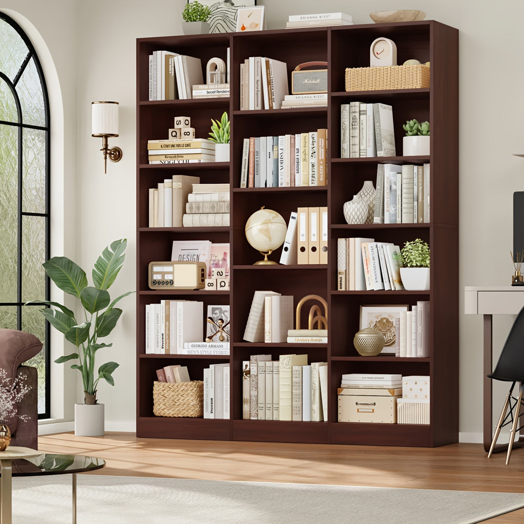 fultru triple wide bookshelf 6 tier large bookshelf bookcase