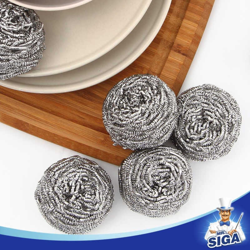 12 stainless steel cleaning brush balls kitchen cleaning