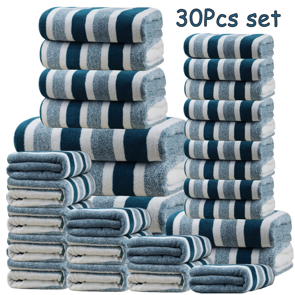 30pcs large wide   towel set quick