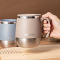 1pc 500ml covered mug coffee cup double layer heat resistant
